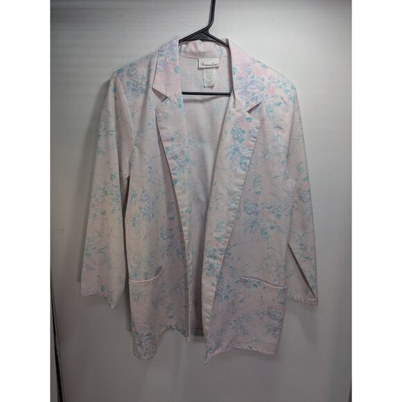 Vintage 80s Blazer Pink Floral Print Long-Sleeve Vintage Style, Size L - Picture 2 of 8